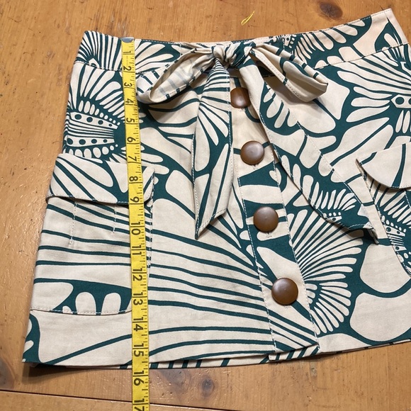 J.CREW Printed Canvas Button Tie Front Skirt - Picture 4 of 9